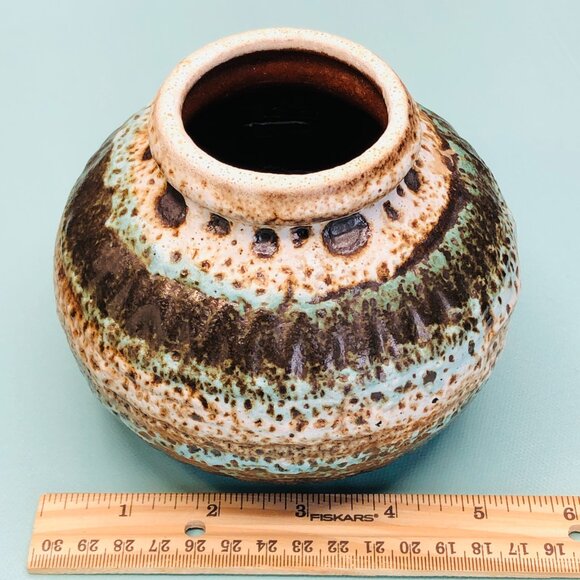 Vintage 60s West Germany Pottery CARSTENS TONNIESHOF Rose Bowl Vase -Redware - Picture 9 of 10